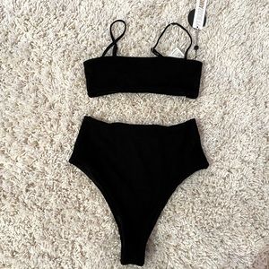 Amuse Society black two piece - Small top, large bottom.